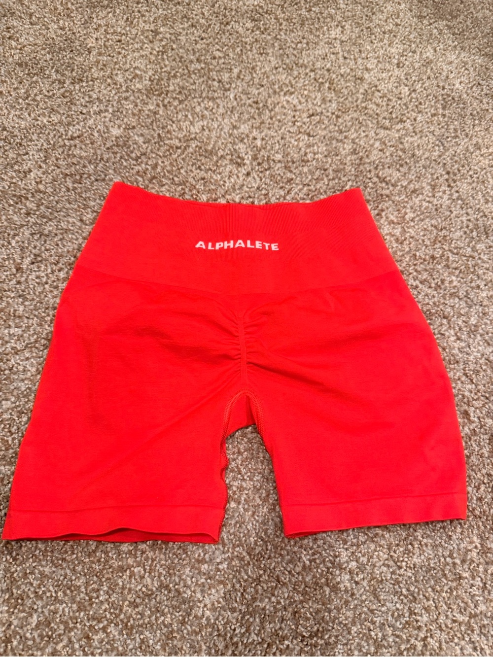 Alphalete Women’s High-Waist Red Athletic Bike Shorts